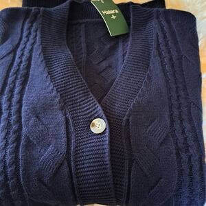HALARA Women's Navy Cable Knit Cardigan